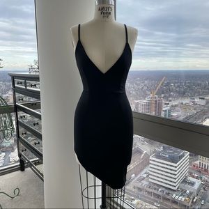 LF asymmetrical little black dress NWT